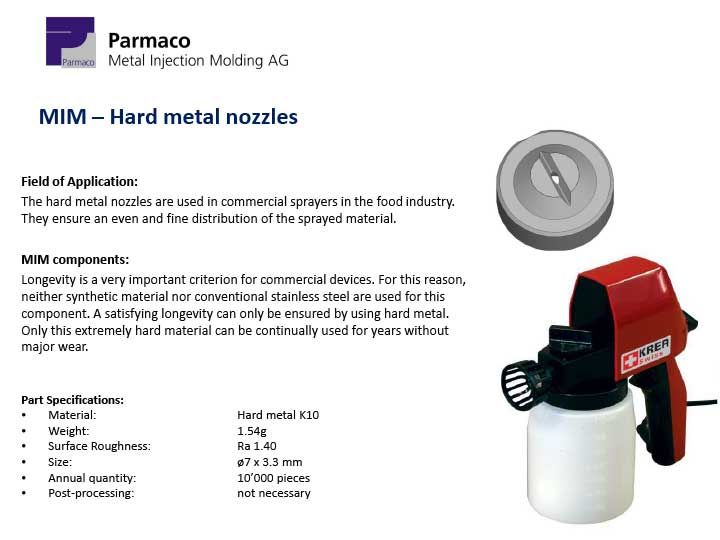 MIM – Hard metal nozzles